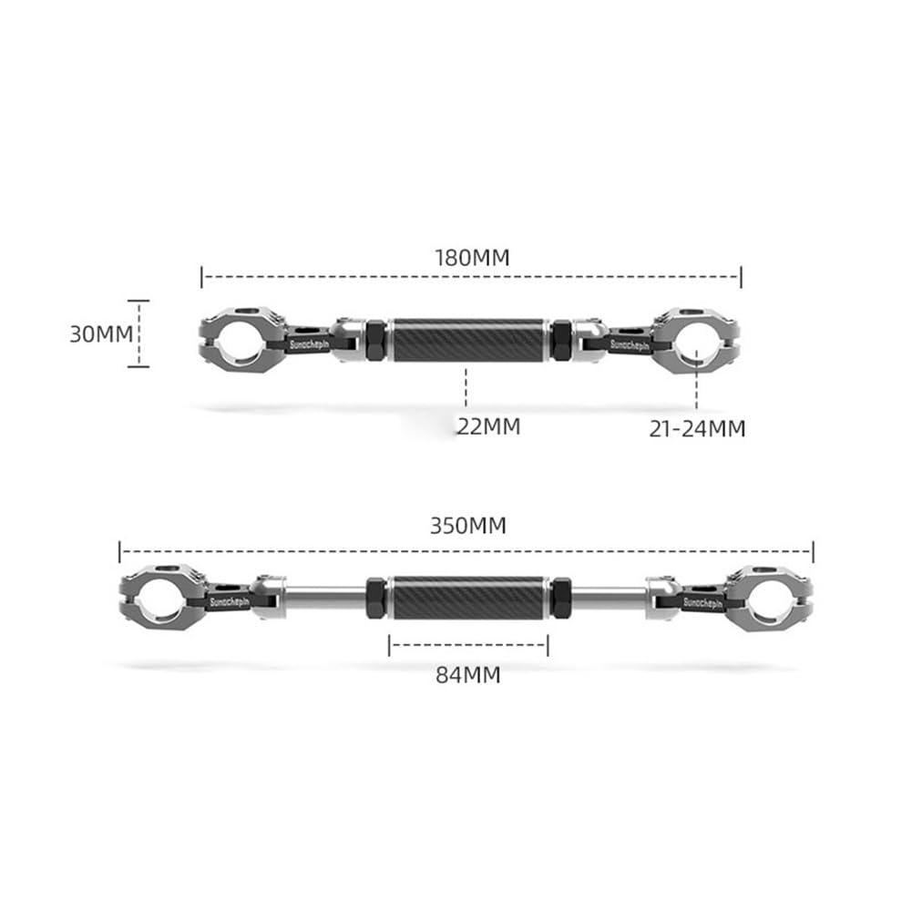 Barre D'éQuilibre De Moto Barre d'équilibre de moto en alliage d'aluminium, barre transversale de poignée renforcée, extension de guidon de niveau 22mm universel Moto Guidon Barre Transversale(Blue)