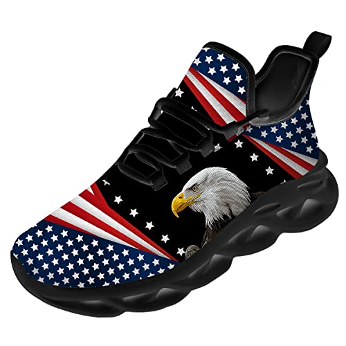 Ciadoon American Flag Shoes for Men Women Road Running Walking Tennis Sneakers Patriotic Shoes Gifts for Him Her2