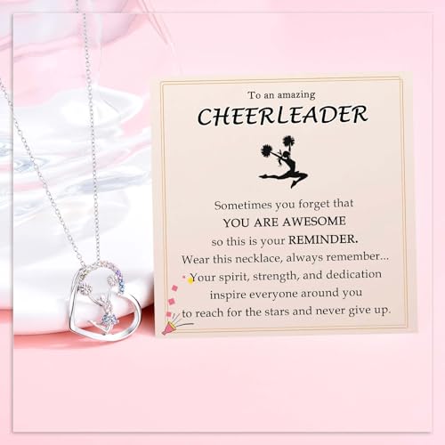 Cheerleader Gifts, Cheerleader Cheer Necklace Gifts for Girls Team, Sport Cheer Cheerleading Stuff Accessories Jewelry Competition Must Have for Girls Daughter 8-10-12-18 Year Old Girl3