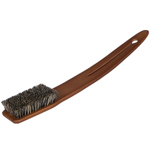 Ozzptuu Natural Bristle Long Wooden Handle Body Bath Back Brush Curved Handled Shower