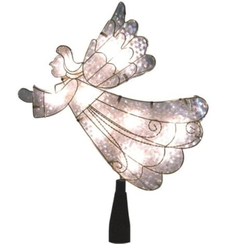 11" LED Lighted Gold Shimmer Angel Christmas Tree Topper -