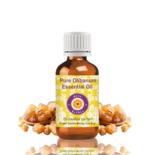 dève herbes Olibanum Essential Oil (Boswellia carterii) Pure | Non-Sticky | Non-Greasy | Lightweight | Men & Women | All Skin Types | Steam Distilled 15ml (0.5 oz)