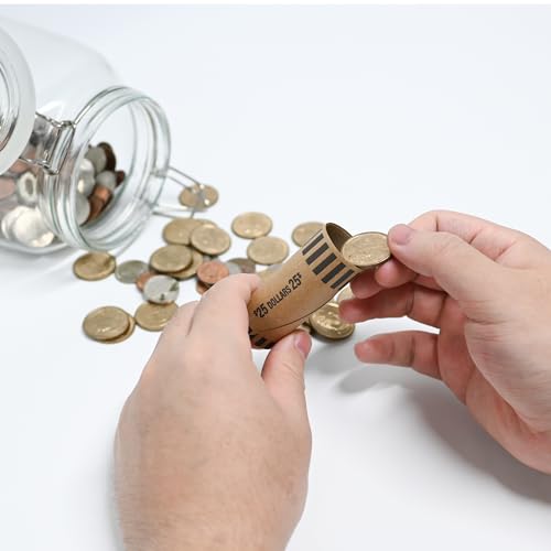 Image of LLIKED 49 PCS Preformed Coin Wrappers Rolls -1 Dollars