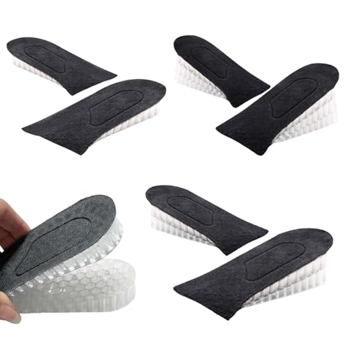 Plantillas Elevadoras de Tacón Ajustables 3 Pares Negro