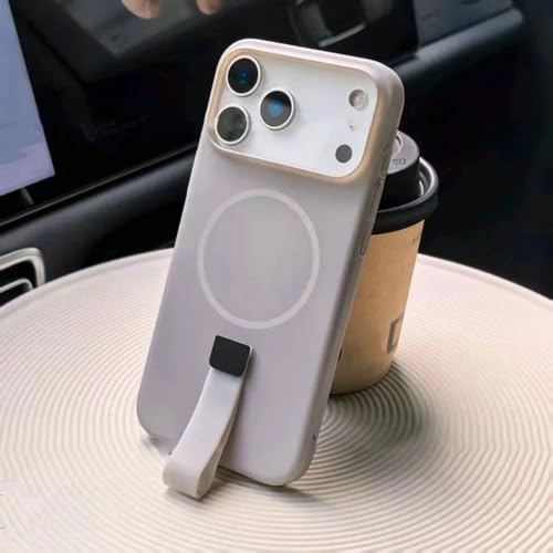 Étui de chargement sans fil iPhone 16 Pro Max anti-chute coque rigide grise aimantée