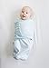 Amazing Baby Swaddle Blanket with Adjustable Wrap, Set of 2, Tiny Elephants and Stripes, Pastel Blue, Small