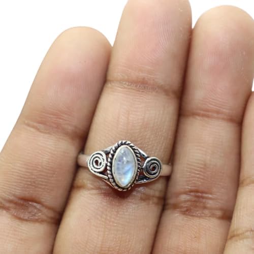 Rainbow Moonstone Ring, June Birthstone, Marquise Stone Ring, Daily Wear Ring, Statement Ring, Handmade Ring, Boho Ring, Halloween Gifts
