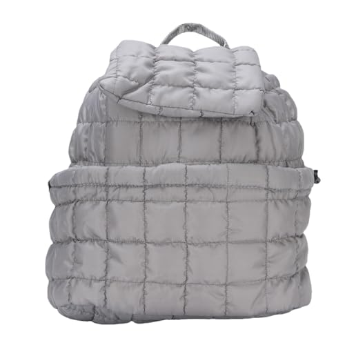 Puffy Backpack for Women, Large Capacity Quilted Backpack for Travel Ultra Lightweight Daypacks Gym Bag for Casual Daypack Hiking Sport (Grey)