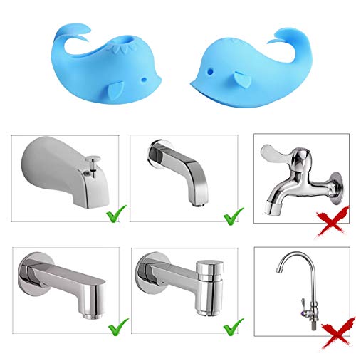 Bath Spout Cover, Faucet Cover Baby Bathroom Tub Faucet Cover Protector for Kids, Bathtub Spout Cover for Baby Kids Toddlers Protection Accessories Baby Safety Universal Bath Silicone Toys Whale Blue