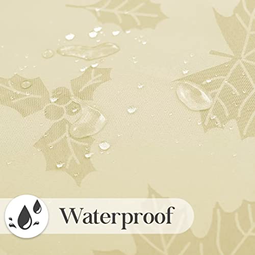 Mikiup Jacquard Rectangle Tablecloth For Fall Harvest And Thanksgiving, Waterproof Damask Woven Fabric Table Cloth Holiday Table Cover, Cream 60 X 84 Inch #TOP3