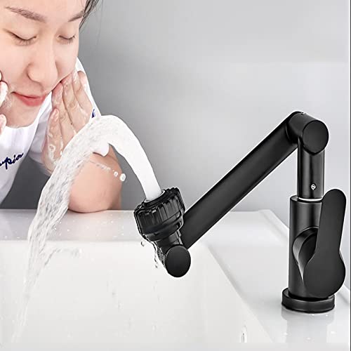 Astrbqingo 1080 Degree Swivel Faucet For Bathroom/Kitchen Sink,Matte Black Bathroom Faucet,Sink Rotary Faucet,Bathroom Faucets For Sink 1 Hole,Ball Bearing Structure #TOP27