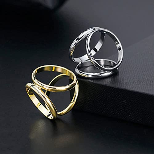 2Pcs Women Three Rings Silk Scarves Clip Fashion Scarves Buckle Scarf Ring Wrap Holder Clamp (Silver+Golden)2