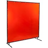 Steiner 538-4X6 Protect-O-Screen Classic Welding Screen with Flame Retardant 14 Mil Tinted Transparent Vinyl Curtain, Orange, 4' x 6'