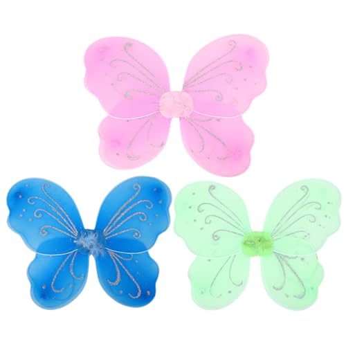 BESPORTBLE 3 alas de para niños - Alas de ángel plegables de hada - Disfraz de para Halloween para niñas - Accesorios para fiestas de bebés