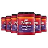 Folgers French Roast Medium Dark Roast Ground Coffee, 9.6 Ounces (Pack of 6)