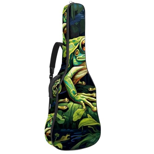Sac pour guitare étanche à plusieurs poches imprimé grenouille colorée