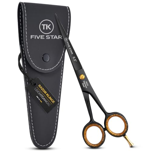 TK FIVE STAR Midnight Haarschere 6,5 Zoll, scharfe Profi Friseurschere mit Mikroverzahnung… – Ansicht 1