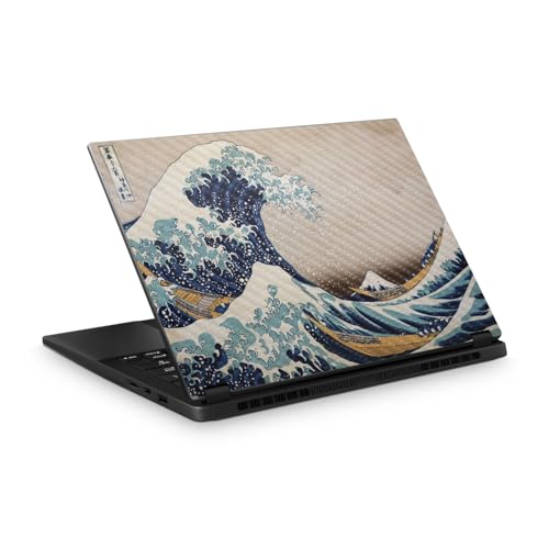 Carbon Fiber Laptop Skin Compatible with Asus TUF Gaming A14 (2026) - Great Wave of Kanagawa - Premium 3M Vinyl Protective Wrap Decal Cover - Easy to Apply | Crafted in the USA by MightySkins