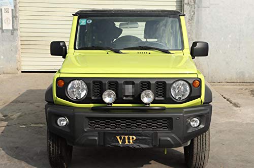 Junleli For Suzuki Jimny 2019 2020 2021 Front Grille Light Lamp Holder Spotlight Bracket Supports Off-Road Car Exterior Accessories Aluminum Alloy Black #TOP1