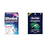 Efferdent Retainer Cleaning Tablets, 126 Tablets & DenTek Triple Clean Floss Picks, 150 Count Dental Care Bundle