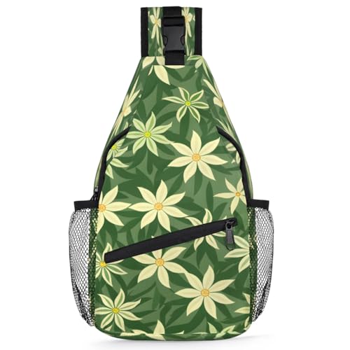 Bolso bandolera unisex con diseño geométrico y flores