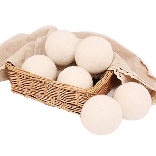 YOFIT Comforball Sheep Premium 100% Wool Dryer Balls, Reusable Natural Fabric Softener (Set of 6)