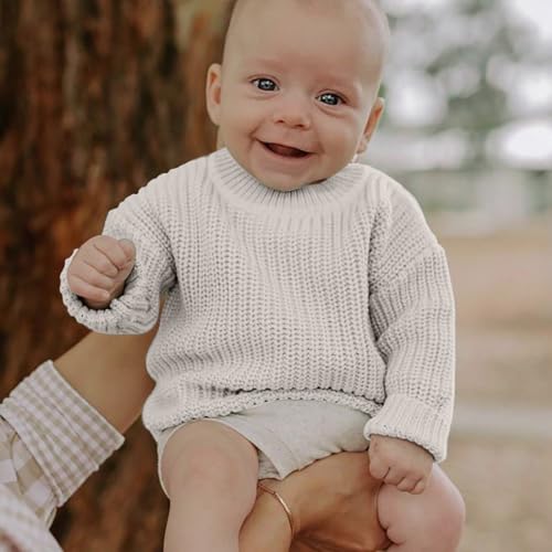 Little Girls Sweaters Comfy Knit Long Sleeve Pullover Kids Boys Sweater Fall Winter Casual Loose Tops2