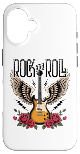 Vintage Retro Style 70s 80s Guitar with Wings Rock and Roll �X�}�z�P�[�X iPhone 16 �p