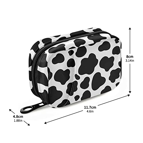 Image of Cow Print Pill Case, Weekly Portable Pill Bag Container 7 Days Pill Box Organizer Vitamin Supplement Holder with Zipper for Travel Family Business