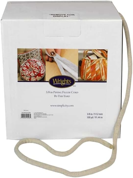 Wrights Cotton Piping Cord 3/8 in. x 100 yd. Natural (100 Yards)