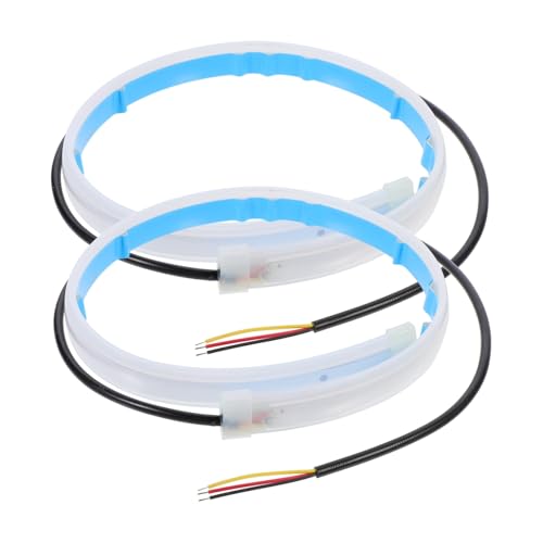 MOTHNUR 2 piezas Tira LED para Faros Coche Dual Color Blanco y Amarillo para Luz Diurna y Señalización Compatible Vehículos Suv Camión y Moto