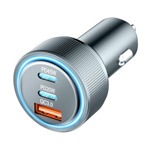USB C Auto Ladegerät Zigarettenanzünder USB Ladegerät Adapter, 65W 3-Port Metall Car Charger 12V USB Adapter Auto Steckdose KFZ Ladegerät PD & QC3.0 Schnellladung für iPhone Samsung Telefon Autogeräte USB C Auto Ladegerät Zigarettenanzünder USB Ladegerät Adapter, 65W 3-Port Metall Car Charger 12V USB Adapter Auto Steckdose KFZ Ladegerät PD & QC3.0 Schnellladung für iPhone Samsung Telefon Autogeräte