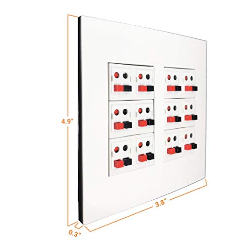 Placa de altavoz diyTech con 12 terminales de resorte de 2 bandas blanco 3