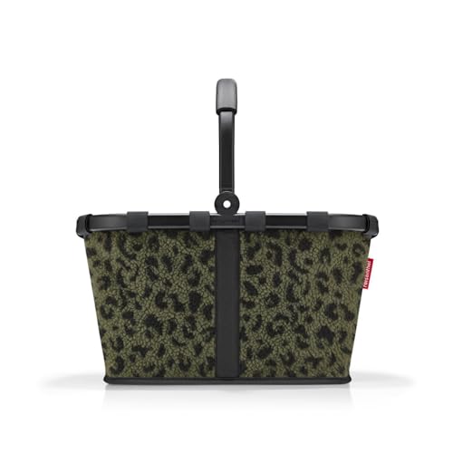 reisenthel carrybag teddy leo olive – Stabiler Einkaufskorb mit viel Stauraum und praktischer Innentasche – Elegantes und wasserabweisendes Design
