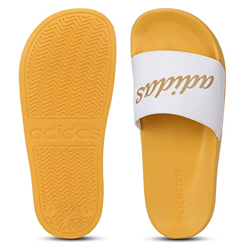 Image of adidas Women ADILETTE SHOWER Synthetic Swim Slide FTWWHT /GOLDMT /BOGOLD | LUT50