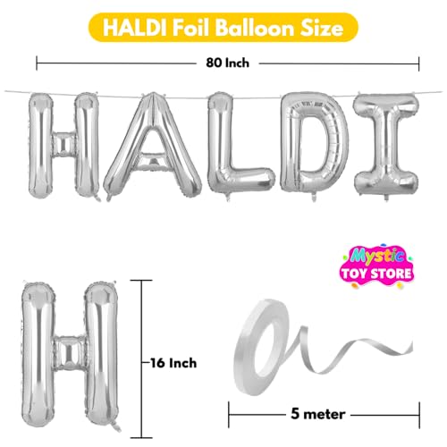 Image of Haldi Banner Silver for Wedding Home Boys Girls Men Women Foil Balloon Decoration Decor Celebration Silveren