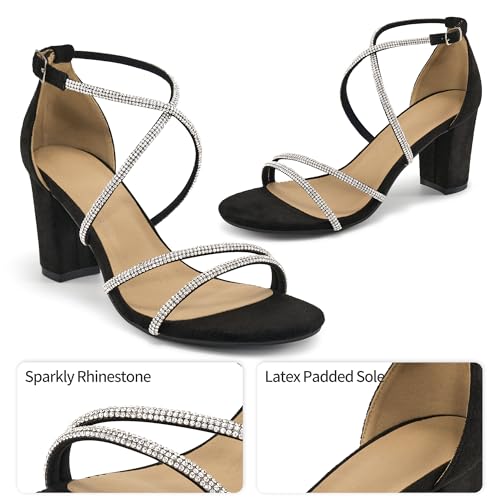 Strappy Heels for Women Wedding: Comfortable Party Heeled for Womens Sandals - Ladies Buckle Shoes Dressy Prom3