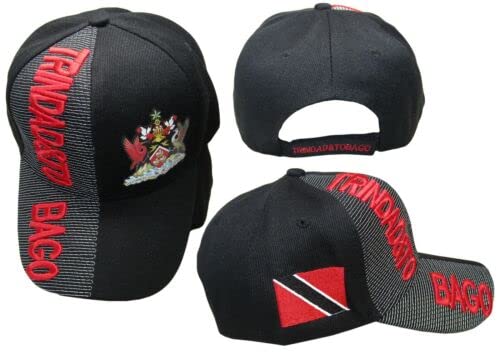 Trinidad & Tobago Country Black Red Letters Patch On Side Embroidered Hat Cap