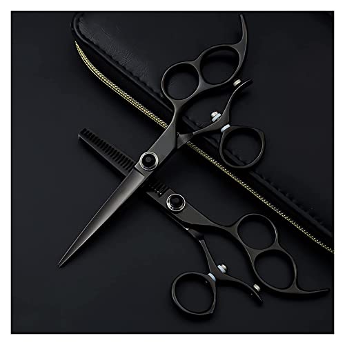 Ciseaux de coiffure noirs à poignée rotative pour un effilage de précision fluide - 4
