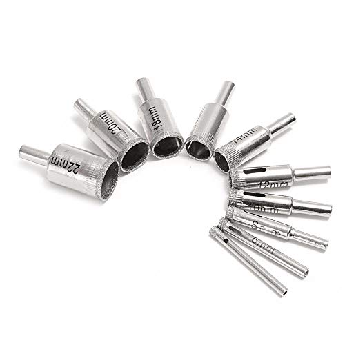Juego de 10 brocas de 5mm a 22mm para cerámica y vidrio miniatura 4