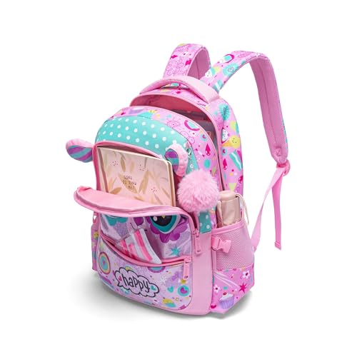 Image of Cute Cat Backpacks for Girls - 2 in 1 Bookbag Set for Elementary & Preschool Students Ages 8-10
