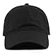 The Hat Depot 100% Cotton Canvas 6-Panel Low-Profile Adjustable Dad Baseball Cap (Black)