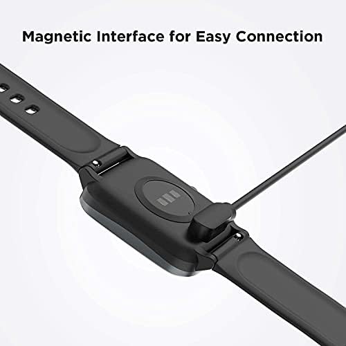 Image of HUMBLE 2 Pin Magnetic Charging Cable Compatible with boAt Storm, boAt Xtend, W26, W26+ Smartwatch | Fast USB Charger for Smartwatches | Durable 2-Pin Charging Cord (Black)