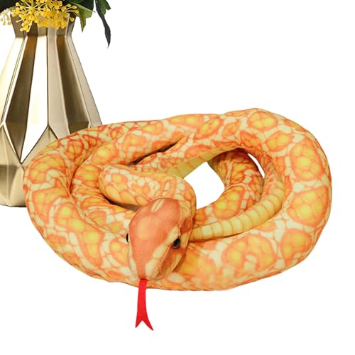 Peluche de serpiente gigante – Dibujos animados de peluche, accesorios de broma de peluche, serpiente falsa decorativa duradera, para casa, , sofá, cama, sofá, decoración divertida, regalos