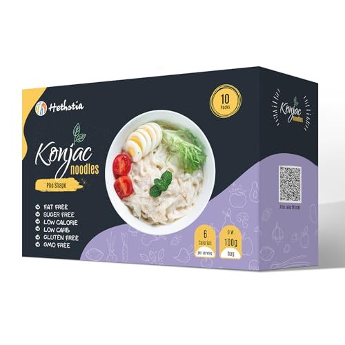 Hethstia Shirataki Noodle, Vegan Pho Konjac Noodle Ready to Eat