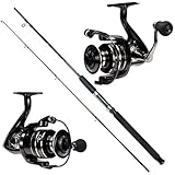 Kit de Pesca Molinete 4000 15 Rolamentos Vara Maciça 1.80m 40LB - 2 Partes - Peixes ate 15Kg - Profissional