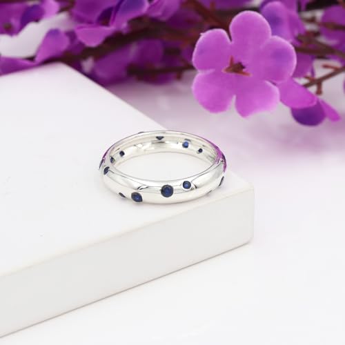 Bague tanzanite argent 925 ajustable bague empilable bleue - 5