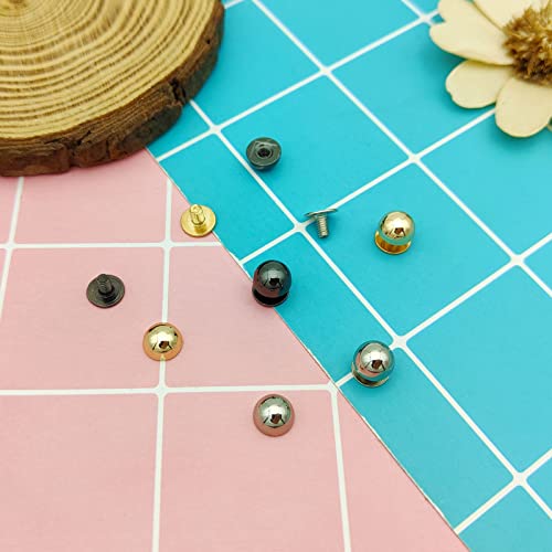 30Pcs Rivet Studs Screw Back Round Head Nailhead Round Buckle Button Cap Cone Stud Screw-Back Spike Metal Cone Studs Rivet For Handbag Belts Bags Dog Collar Accessories Leather Craft Diy(3 Colors) #TOP6