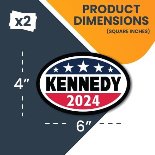 Miniatura 2 de Magnet Me Up Robert F. Kennedy Jr. 2024 - Calcomanía magnética del partido demócrata, 4 x 6 pulgadas, paquete de 2, imán automotriz resistente para