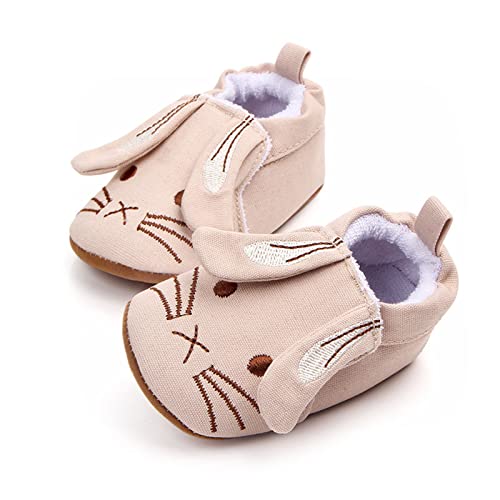 Baby Toddler Sandals Infant Girls Boys Shoes Cartoon First Walkers Shoes Soft Sole Warm Prewalkers (Beige, 12 Infant)4